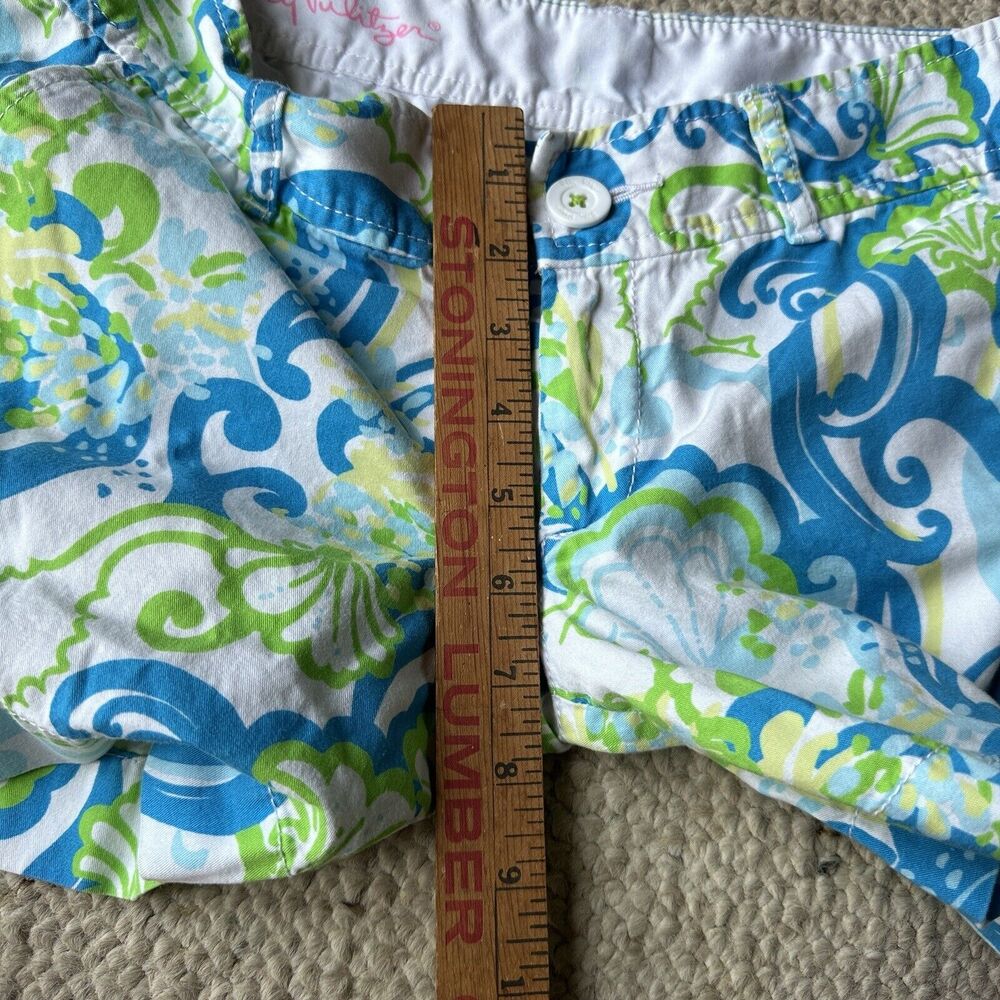 Lilly Pulitzer Callahan Shorts Womens 2 Crystal Coast Blue Resort White Preppy - Picture 4 of 8